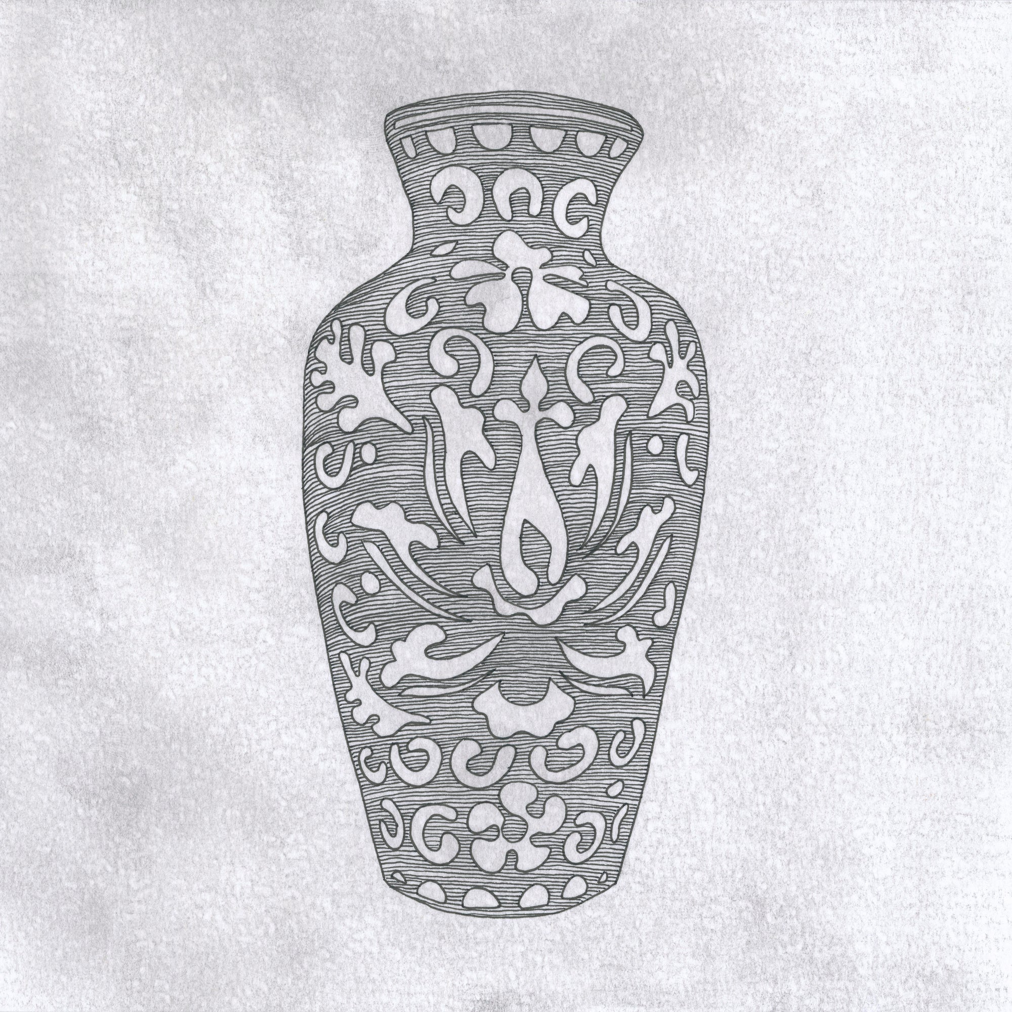 CHINESE VASE II (Original Drawing)